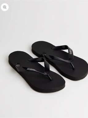 Strøm - Black Women's Spa Flip Flop Sandals, size 9